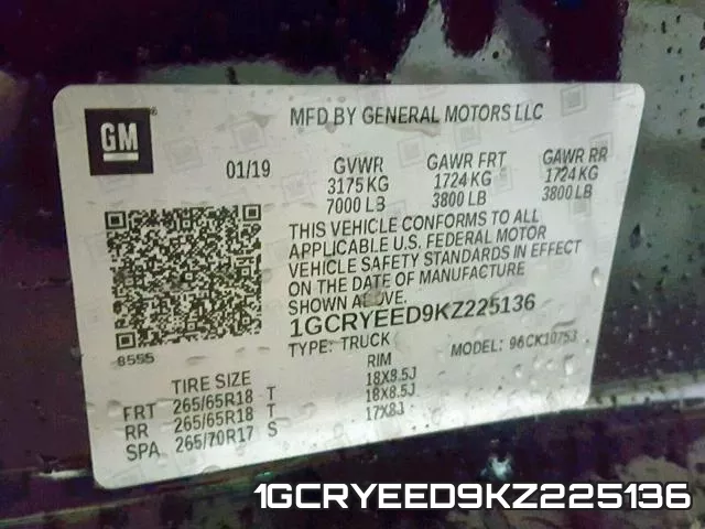1GCRYEED9KZ225136 фото 2