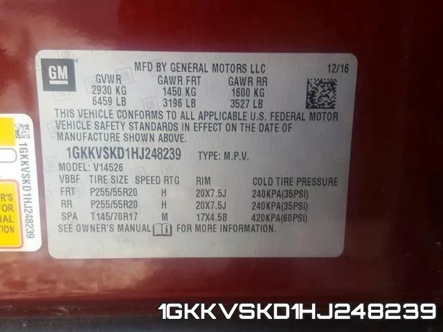 1GKKVSKD1HJ248239 фото 2