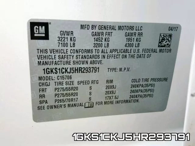 1GKS1CKJ5HR293791 фото 2