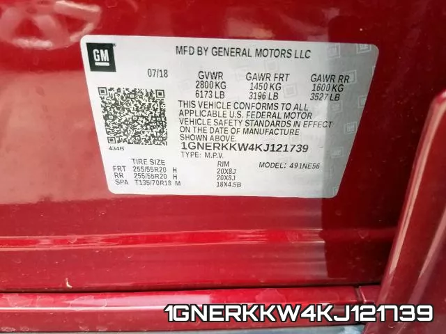 1GNERKKW4KJ121739 фото 2