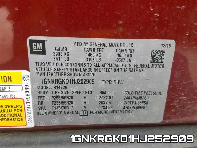 1GNKRGKD1HJ252909 фото 2
