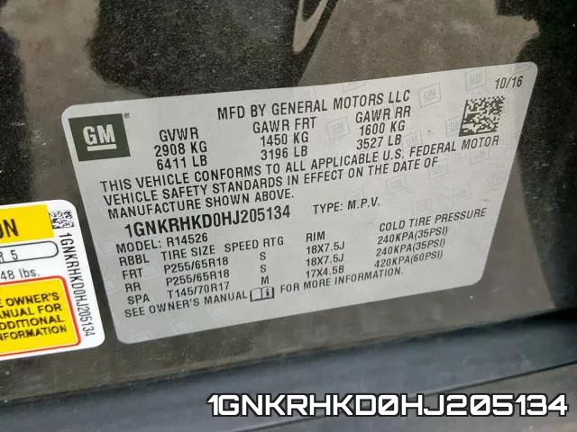 1GNKRHKD0HJ205134 фото 2