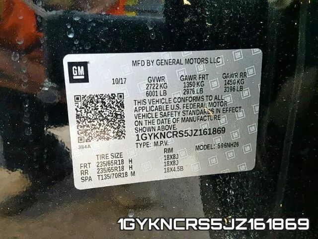 1GYKNCRS5JZ161869 фото 2