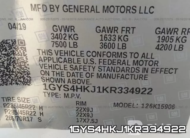 1GYS4HKJ1KR334922 фото 10