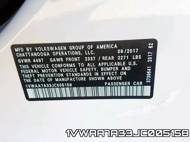 1VWAA7A33JC005158 фото 2