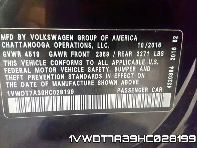 1VWDT7A39HC028199 фото 2