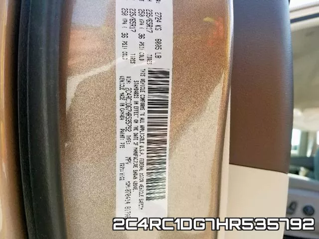 2C4RC1DG7HR535792 фото 2
