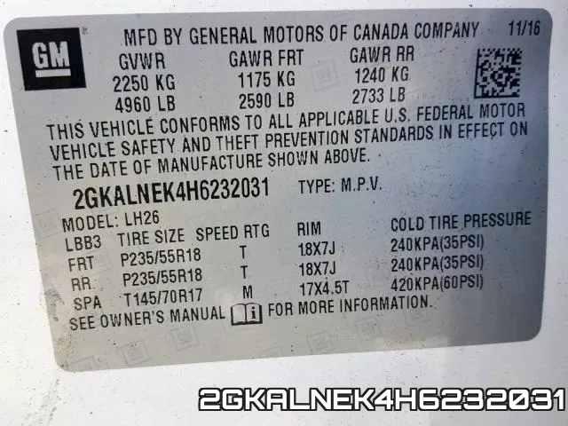 2GKALNEK4H6232031 фото 2