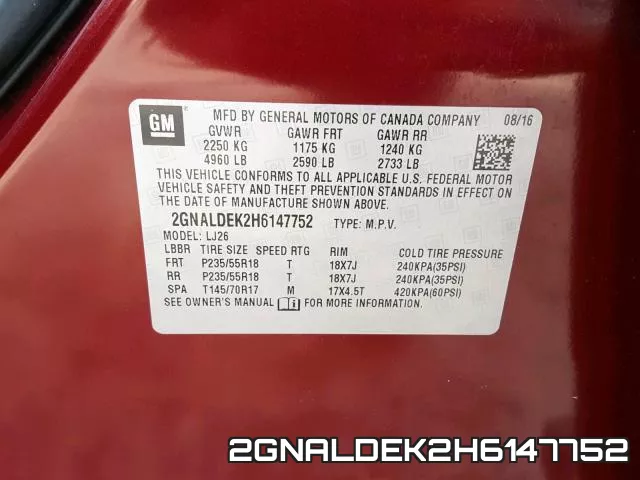 2GNALDEK2H6147752 фото 2