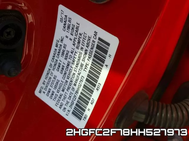 2HGFC2F78HH527973 фото 2