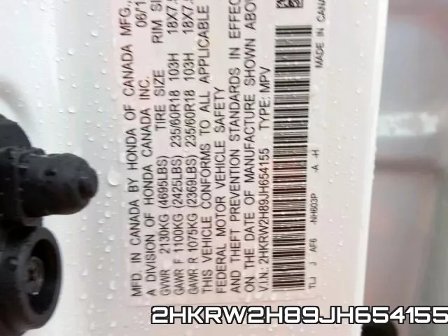 2HKRW2H89JH654155 фото 2