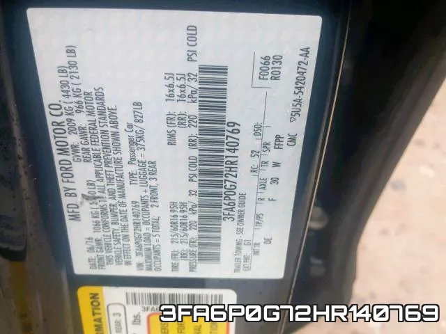 3FA6P0G72HR140769 фото 2