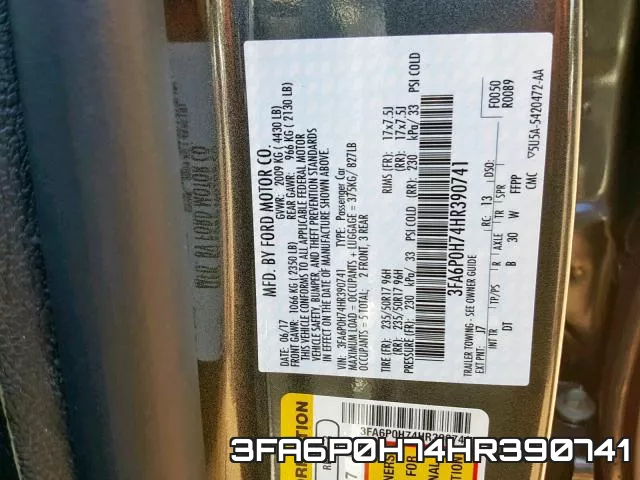 3FA6P0H74HR390741 фото 2