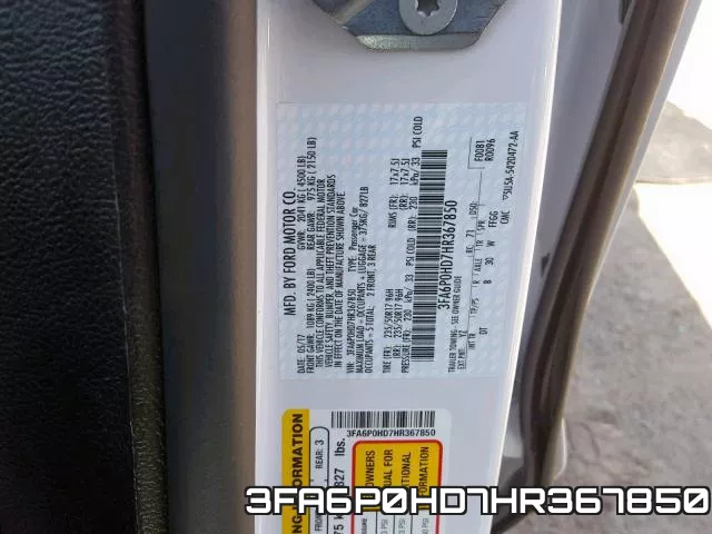 3FA6P0HD7HR367850 фото 2