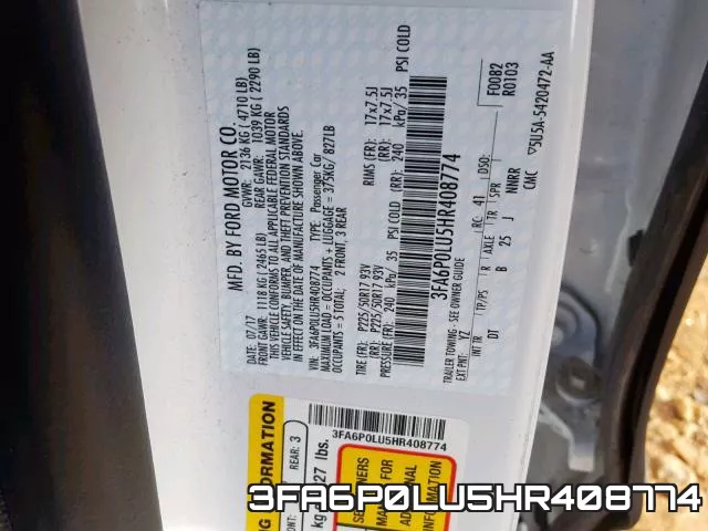 3FA6P0LU5HR408774 фото 2