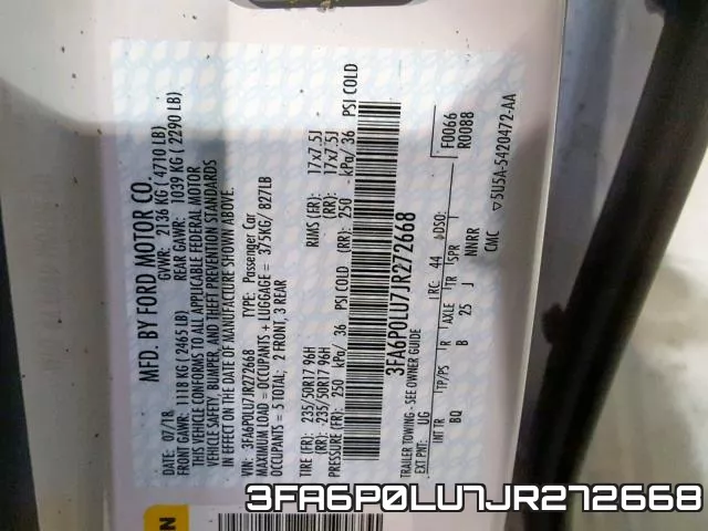 3FA6P0LU7JR272668 фото 2