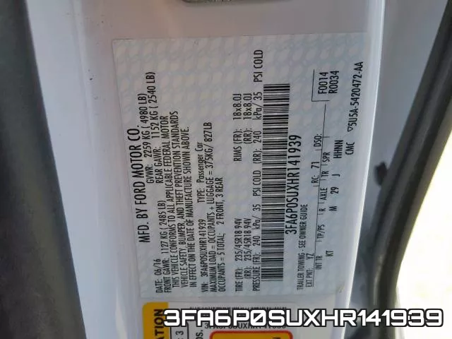 3FA6P0SUXHR141939 фото 2