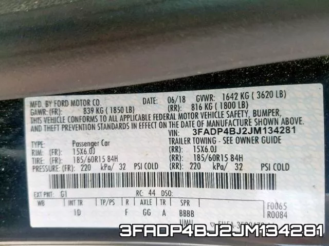 3FADP4BJ2JM134281 фото 2