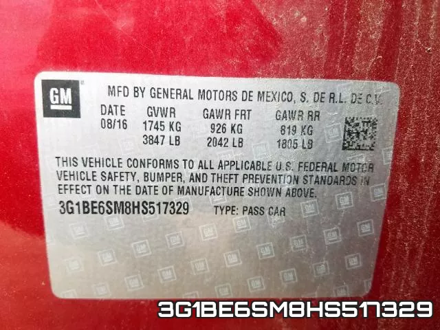 3G1BE6SM8HS517329 фото 2