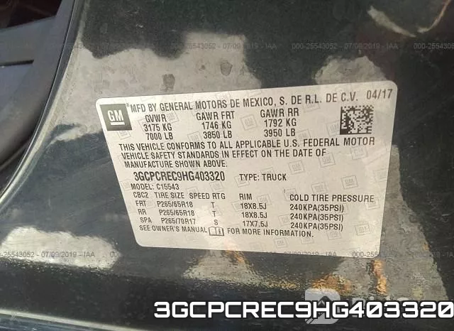 3GCPCREC9HG403320 фото 10