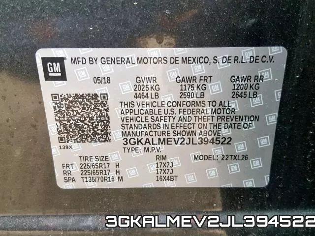 3GKALMEV2JL394522 фото 2