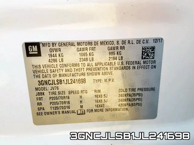 3GNCJLSB1JL241698 фото 2