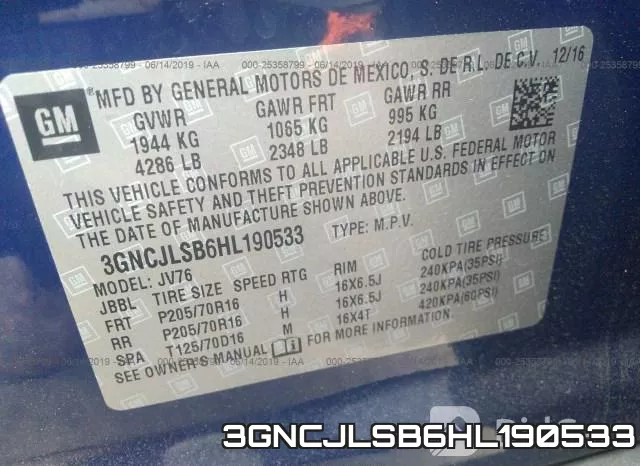 3GNCJLSB6HL190533 фото 10