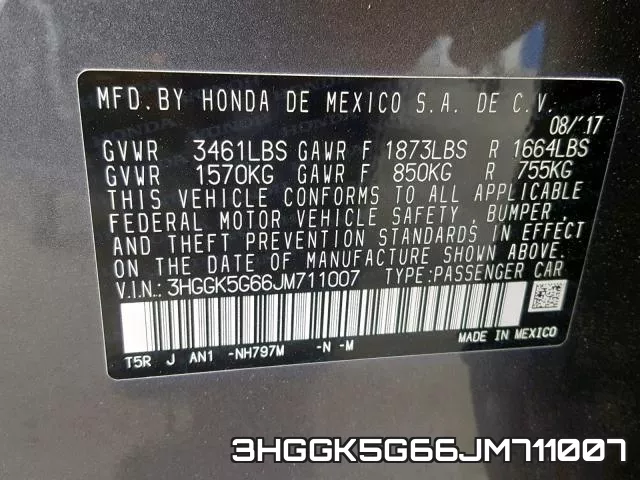 3HGGK5G66JM711007 фото 2