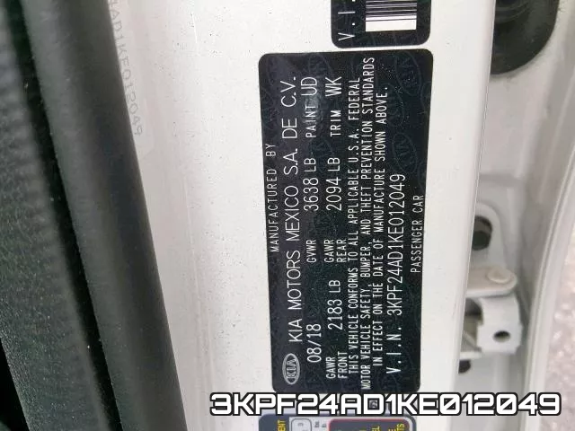 3KPF24AD1KE012049 фото 2