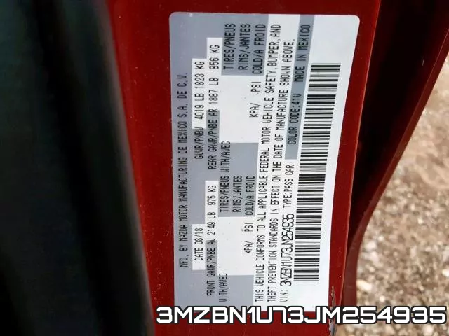 3MZBN1U73JM254935 фото 2