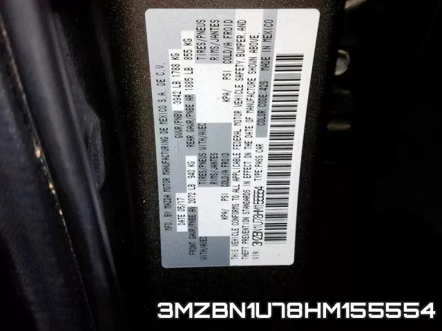 3MZBN1U78HM155554 фото 2