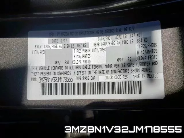 3MZBN1V32JM178555 фото 2