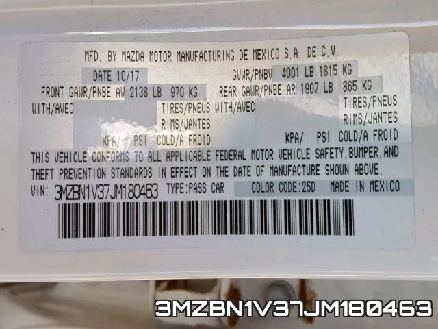 3MZBN1V37JM180463 фото 2