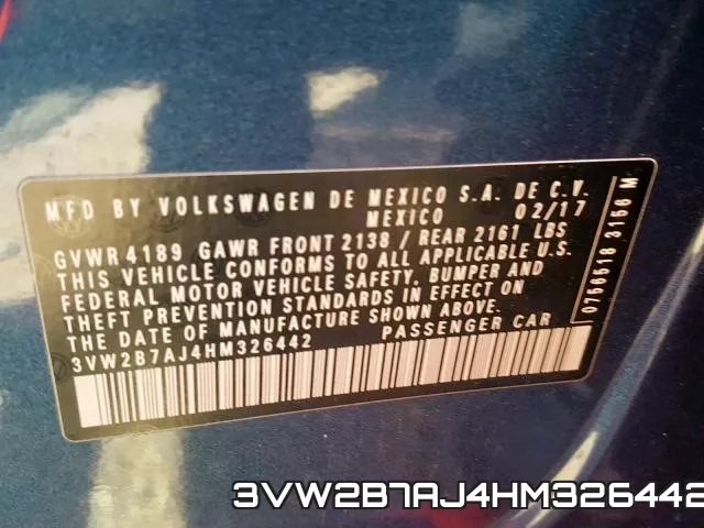 3VW2B7AJ4HM326442 фото 2