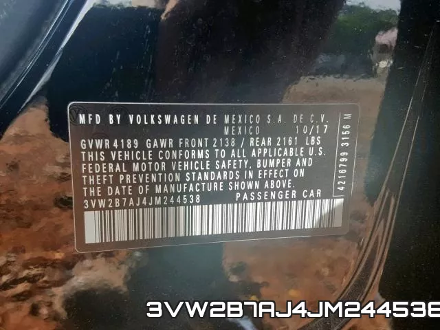 3VW2B7AJ4JM244538 фото 2