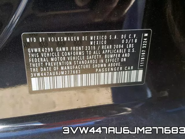 3VW447AU6JM277683 фото 2