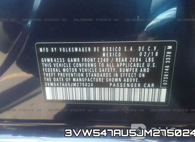 3VW547AU5JM275024 фото 10