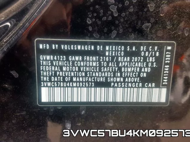 3VWC57BU4KM092573 фото 2