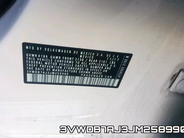 3VWDB7AJ3JM258990 фото 2