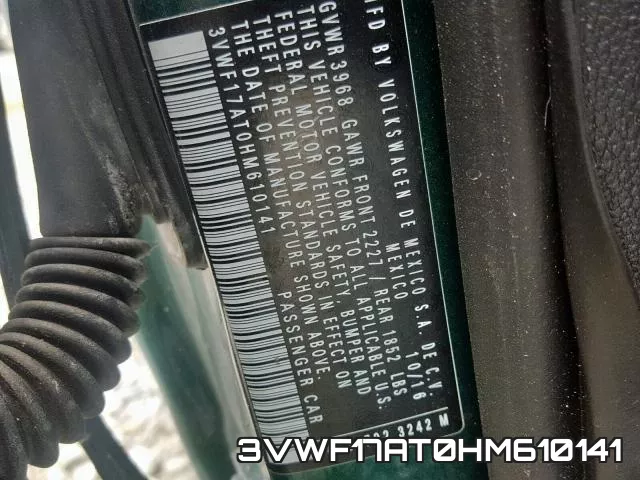 3VWF17AT0HM610141 фото 2