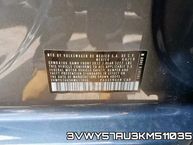 3VWY57AU3KM511035 фото 2