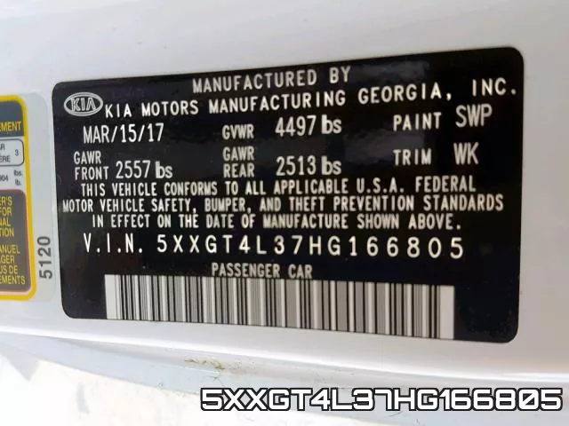 5XXGT4L37HG166805 фото 2