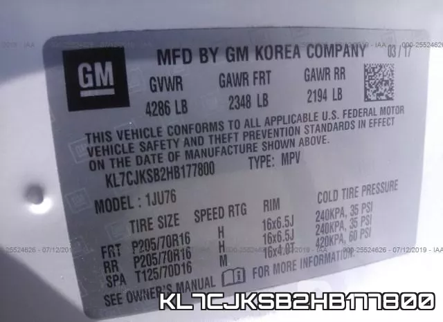 KL7CJKSB2HB177800 фото 10