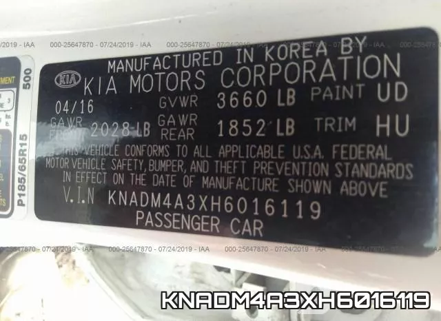 KNADM4A3XH6016119 фото 10