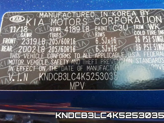 KNDCB3LC4K5253035 фото 2
