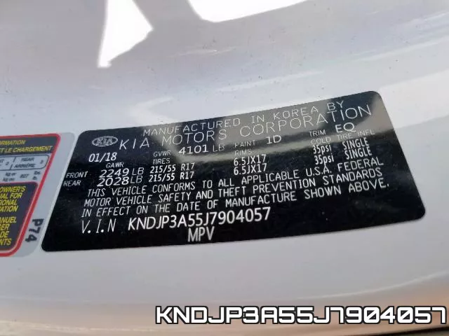 KNDJP3A55J7904057 фото 2