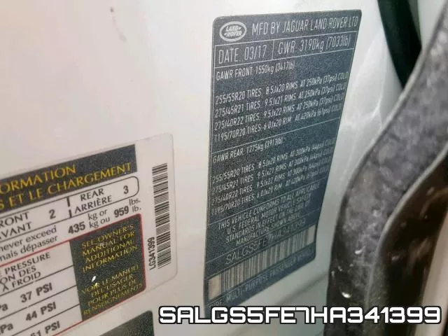 SALGS5FE7HA341399 фото 2