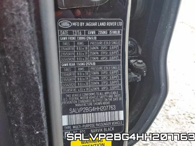 SALVP2BG4HH207763 фото 2