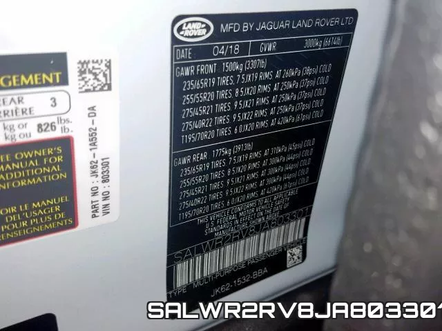 SALWR2RV8JA803301 фото 2