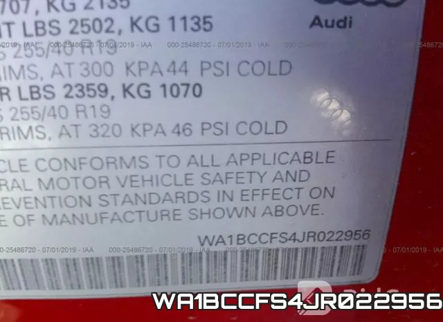WA1BCCFS4JR022956 фото 10